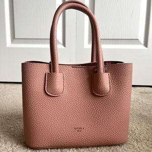Angela Roi Cher Micro Tote Bag in Vegan Leather in Color Coral Pink